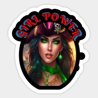 Girl power green eyed temptress Sticker